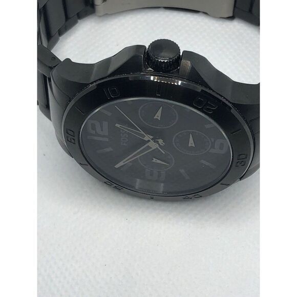 Fossil BQ2203 Men's Black Stainless Steel Analog Black Dial Quartz Watch HO352 - Picture 6 of 9